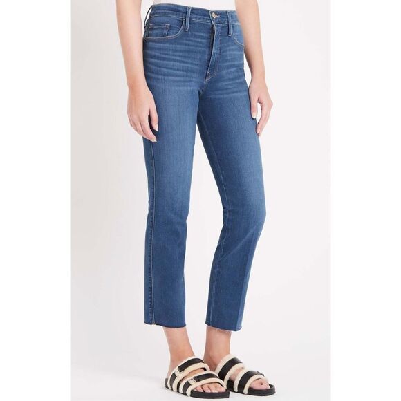 Frame le sylvie crop raw hem high rise jeans size 29 - Picture 1 of 13